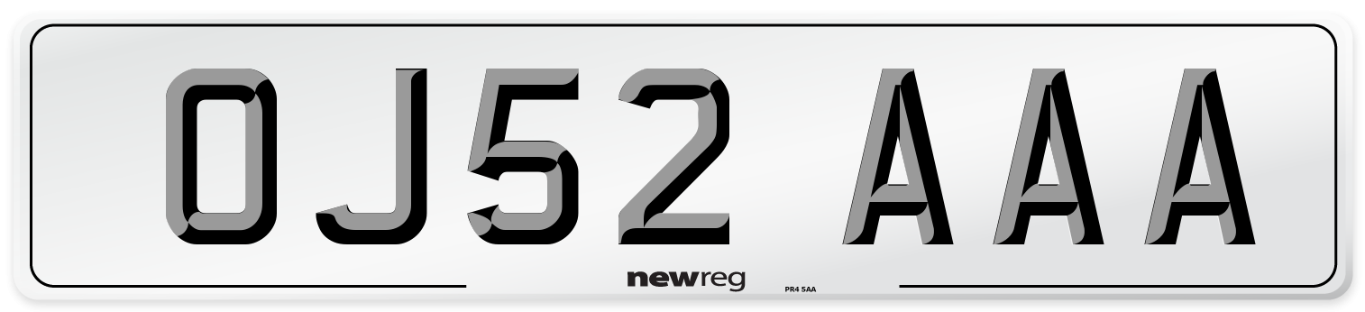OJ52 AAA Number Plate from New Reg